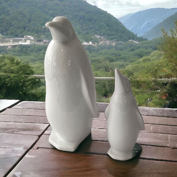 2 Otagiri Porcelain Penguin Figures Japan OMC White Vintage Holiday Winter Decor - Picture 11 of 16